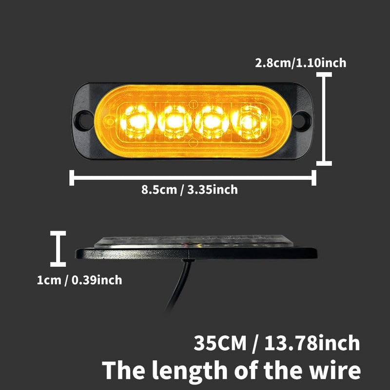 ALLLLC 10pcs 12-24V Long-distance warning Led Trailer Light,Amber Red White LED Stop Turn Tail License Brake Running Light Lamp for Trailers Boat Trailer Truck Marine Camper RV Snowmobile (Amber) - Image 2